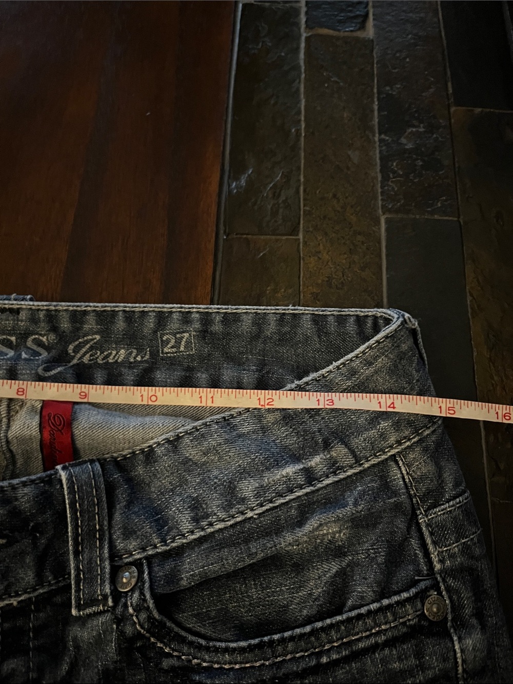 Guess Daredevil Low Rise Bootcut Jeans in Faded Blue Wash